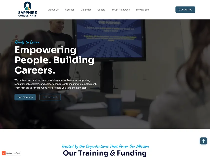 The Sapphire Consultants website, designed and built by KY Web