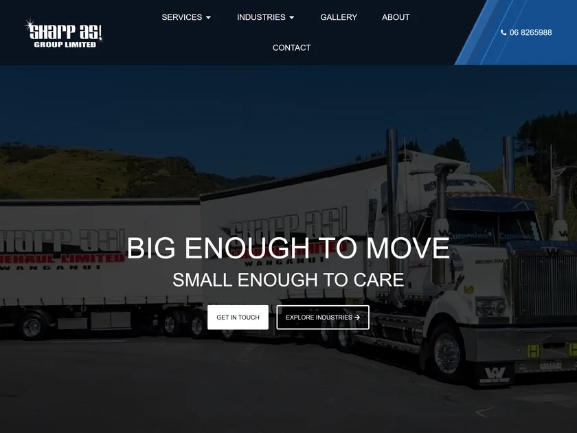 The Sharp As Limited website, designed and built by KY Web